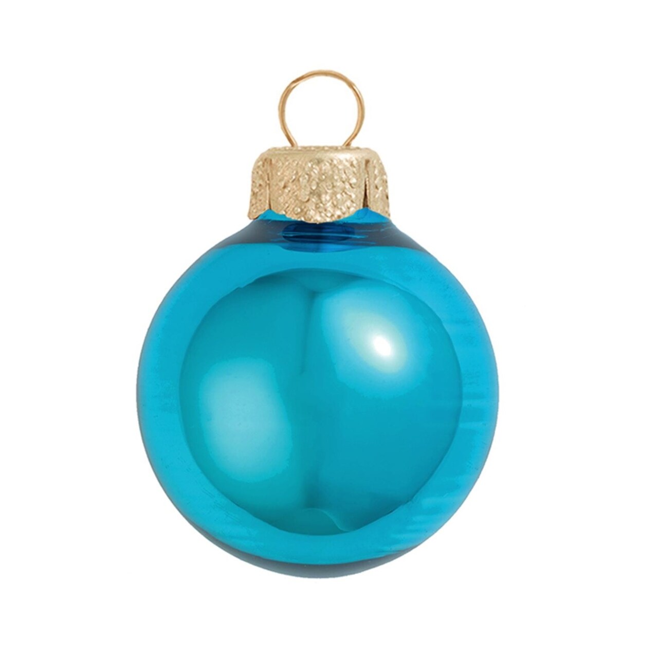 Whitehurst Large Shiny Glass Christmas Ball Ornaments - 6" (150mm) - Teal Blue - 2ct